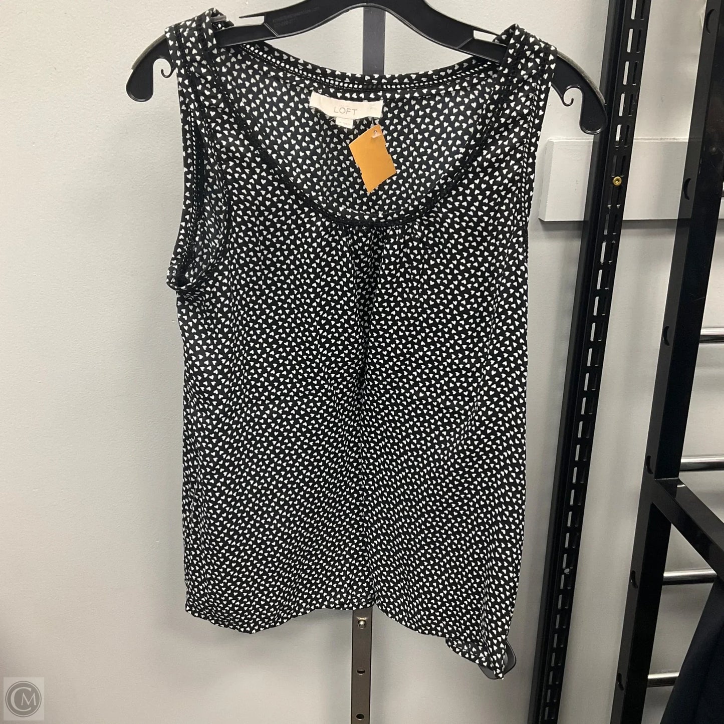 Top Sleeveless By Loft In Black & White, Size: M