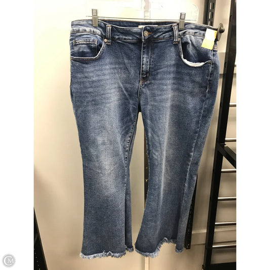 Jeans Flared By Clothes Mentor In Blue Denim, Size: Xl