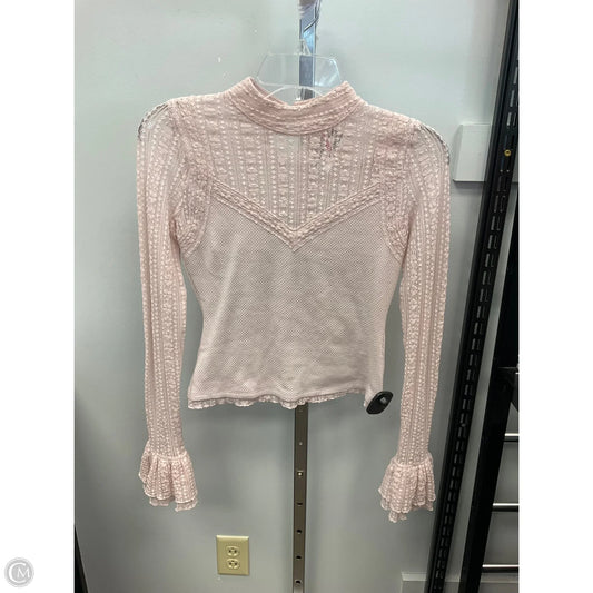 Top Long Sleeve By Free People In Pink, Size: Xs