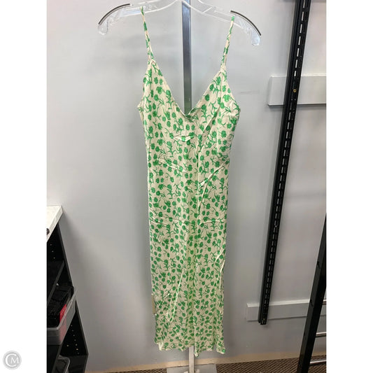 Dress Casual Maxi By Zara In Cream & Green, Size: Xs