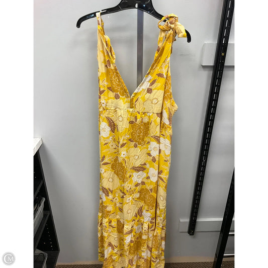 Dress Casual Maxi By Abercrombie And Fitch In Cream & Yellow, Size: L