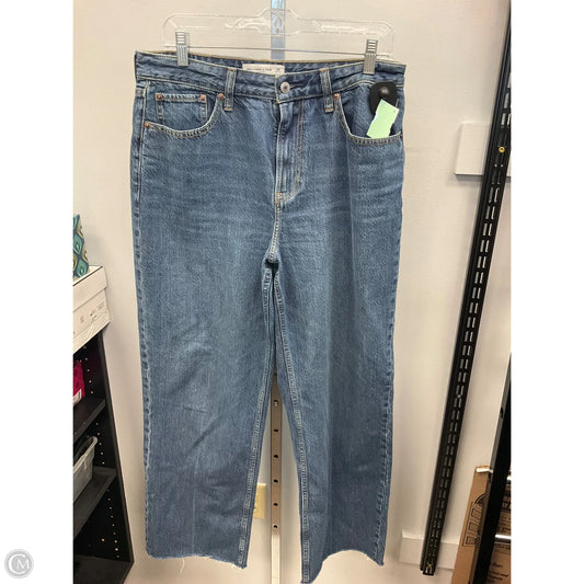 Jeans Wide Leg By Abercrombie And Fitch In Blue Denim, Size: 8