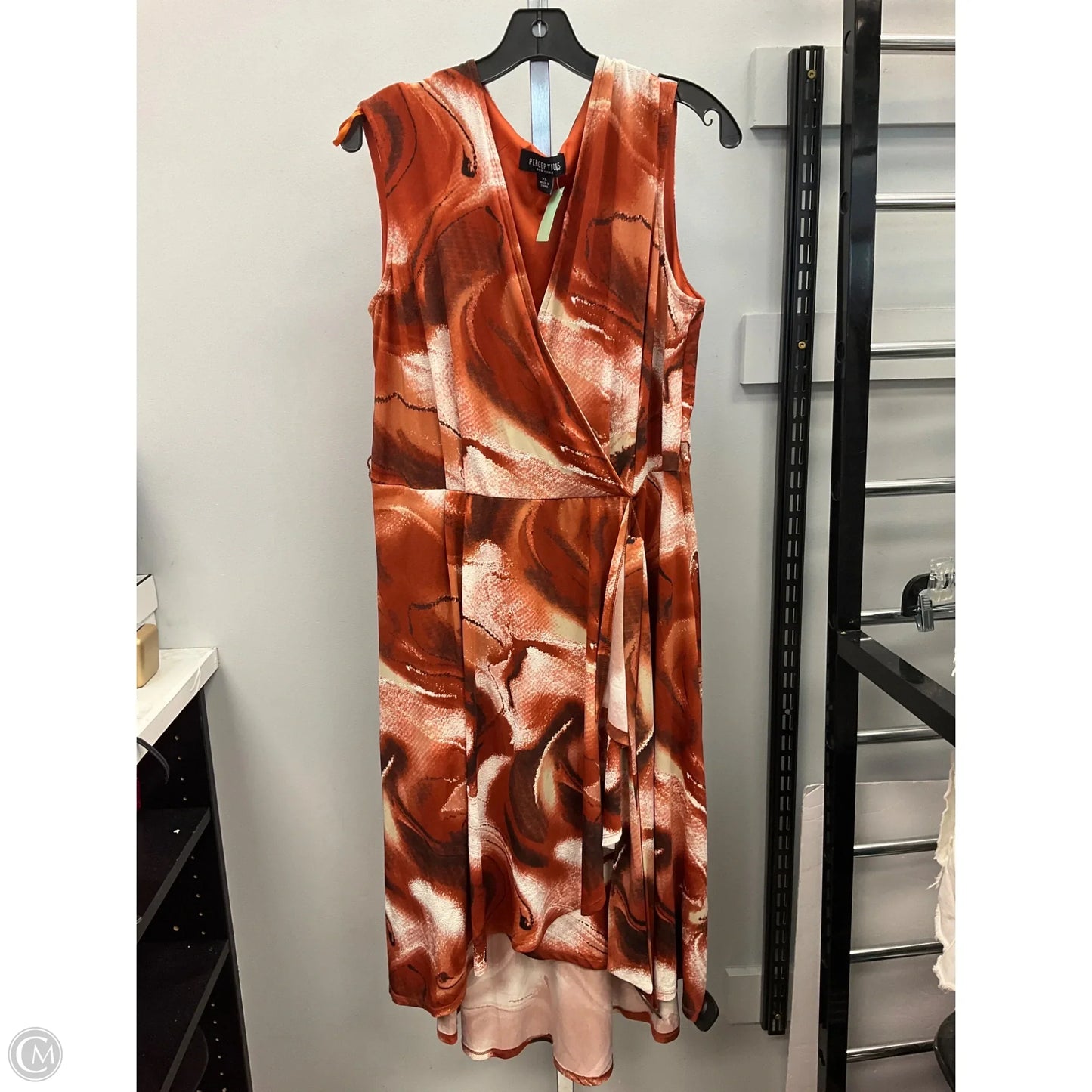 Dress Casual Midi By Perceptions In Copper, Size: Xl