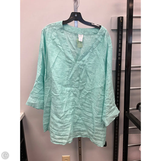 Tunic 3/4 Sleeve By Sigrid Olsen In Teal, Size: 3x
