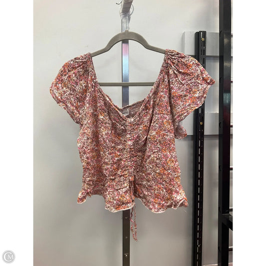 Top Short Sleeve By Japna In Floral Print, Size: Xl
