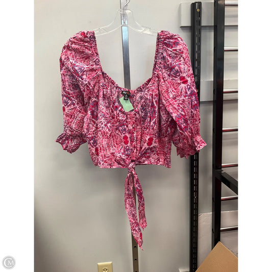 Top Short Sleeve By Iky & Me In Pink, Size: Xl