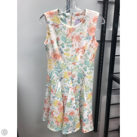 Dress Casual Short By Calvin Klein In Floral Print, Size: 6p