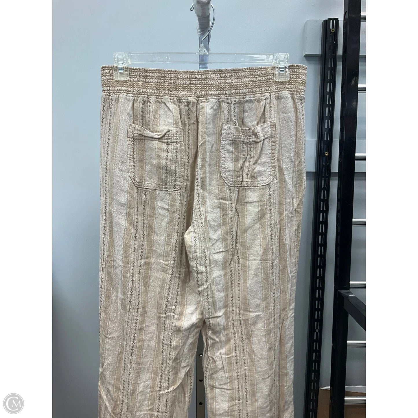 Pants Wide Leg By Briggs In Cream & Tan, Size: L