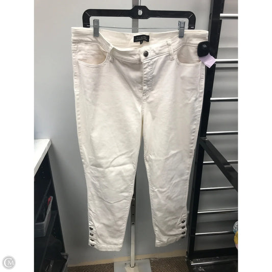 Jeans Cropped By Talbots In Cream Denim, Size: 14