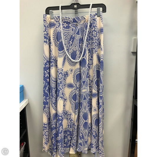 Skirt Maxi By Cmc In Blue & Cream, Size: M