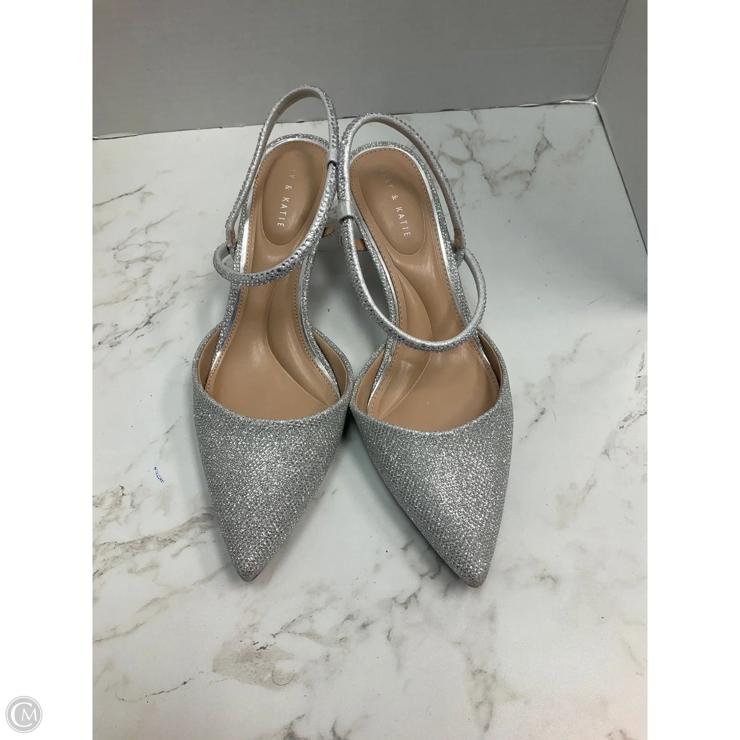 Shoes Heels Kitten By Kelly And Katie In Silver, Size: 8