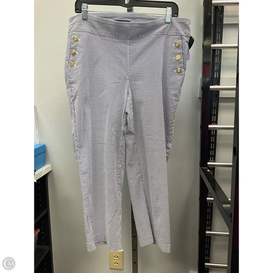Pants Cropped By Counterparts In Striped Pattern, Size: 1x
