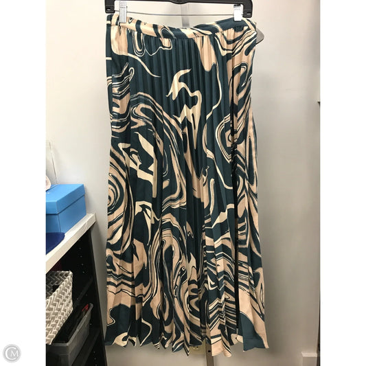 Skirt Midi By Tahari In Blue & Cream, Size: 10