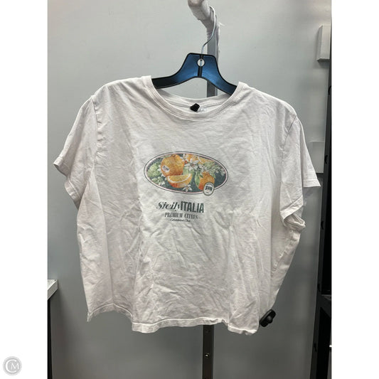 Top Short Sleeve Basic By Divided In White, Size: Xxl