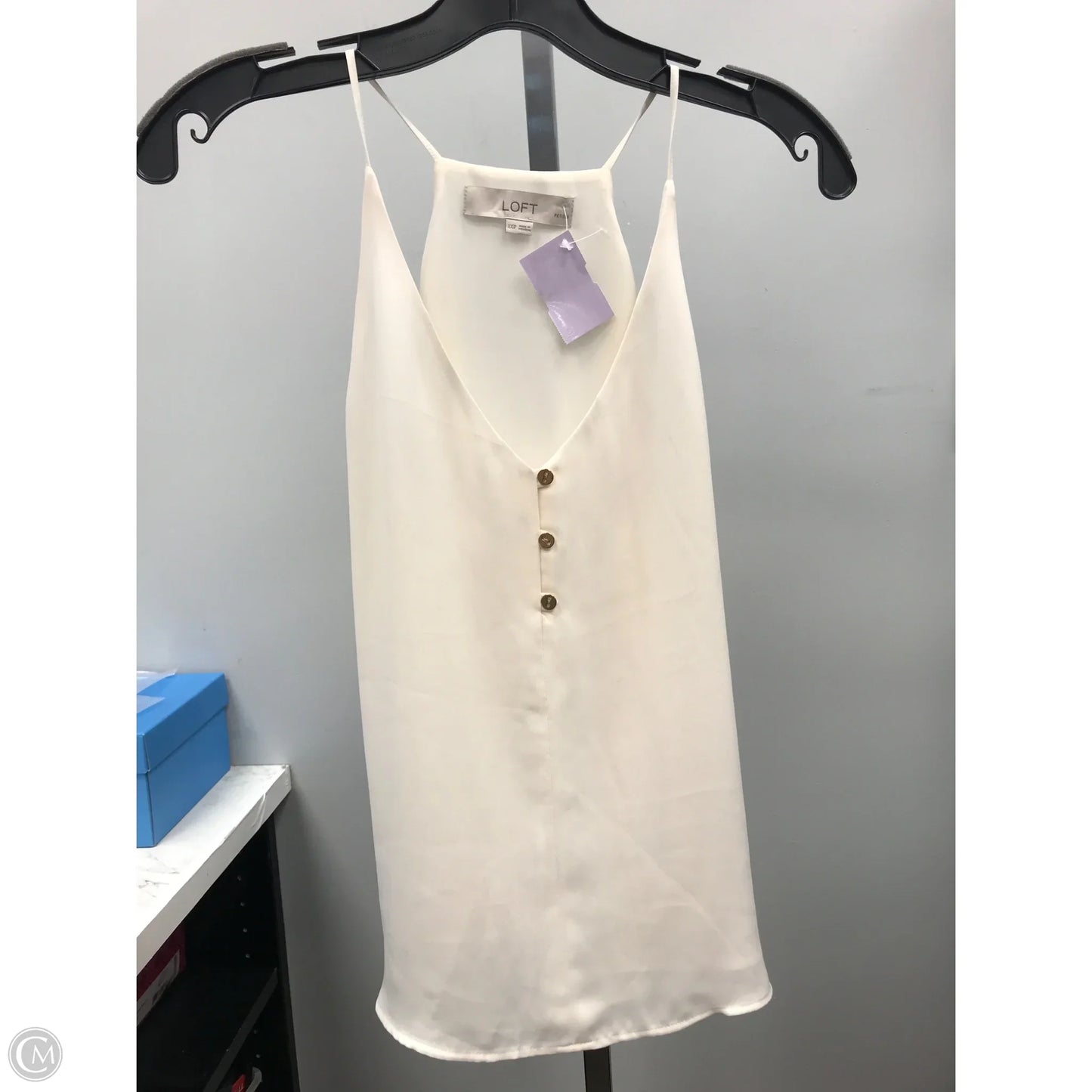 Top Sleeveless By Loft In Cream, Size: Xxsp
