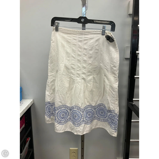 Skirt Midi By Loft In Blue & White, Size: 2