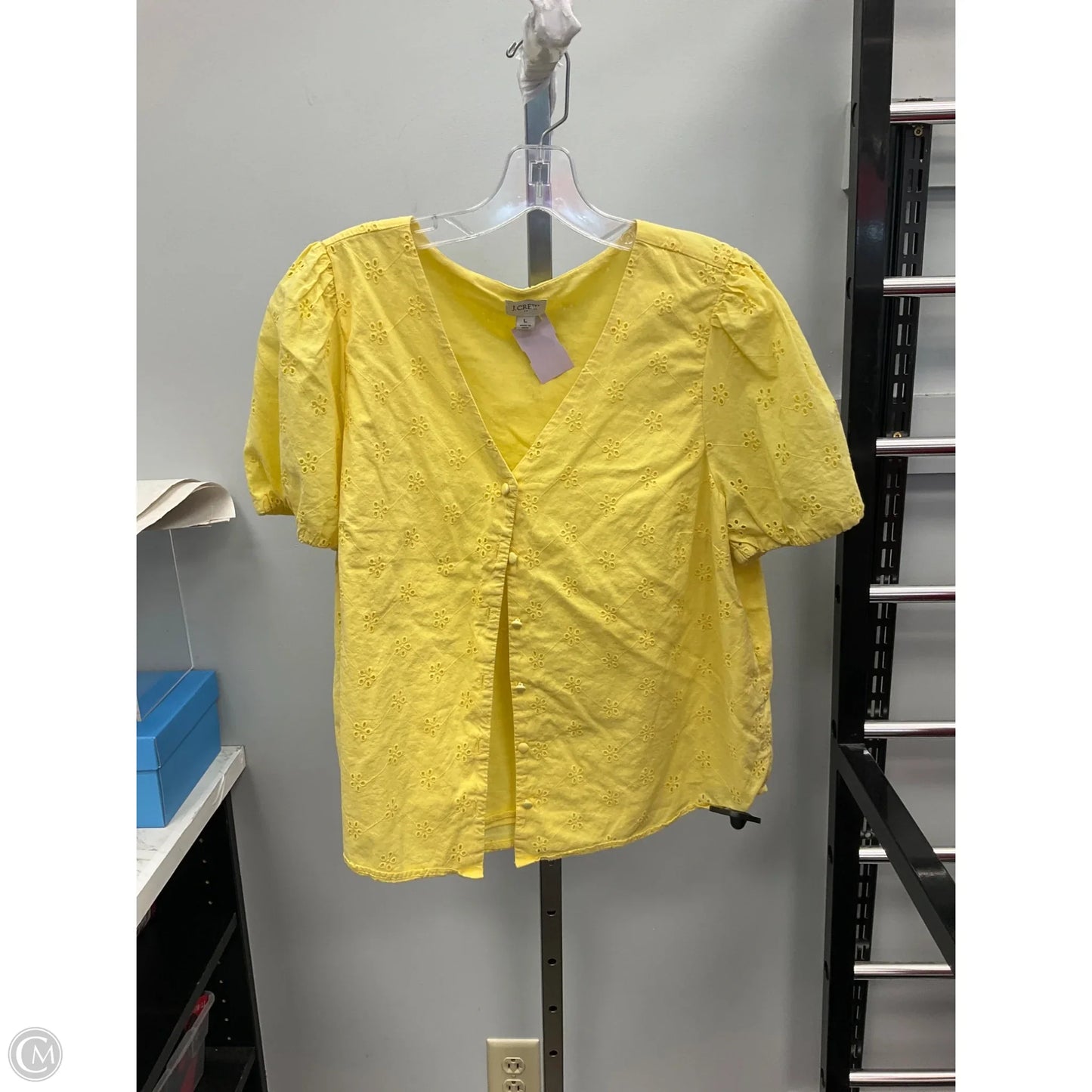Top Short Sleeve By J. Crew In Yellow, Size: L