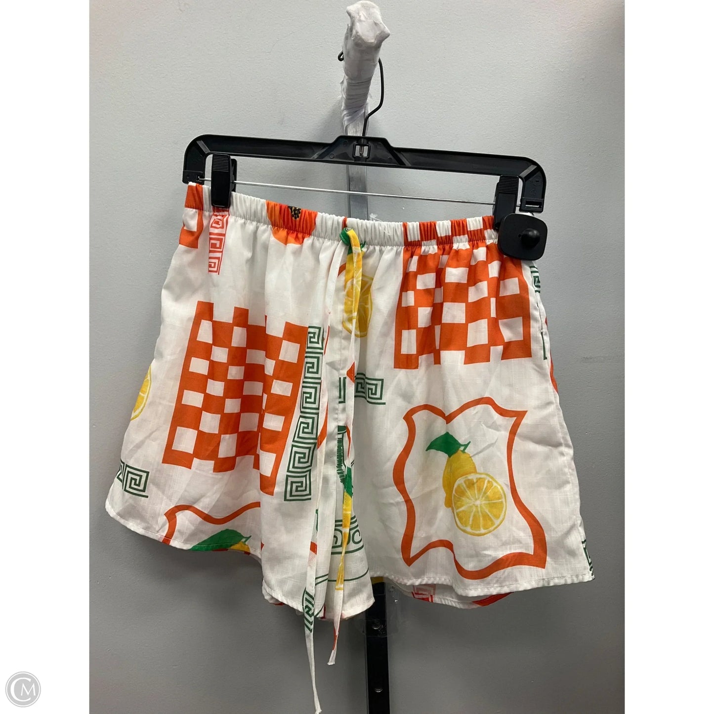 Top Short Sleeve By Petal & Pup In Orange & White, Size: M