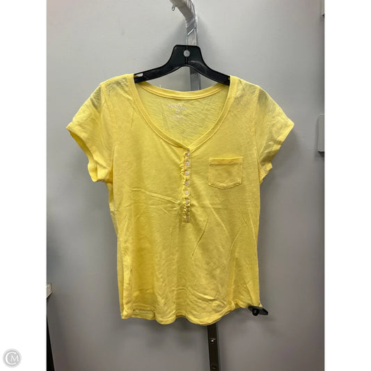 Top Short Sleeve By Mix And Co In Yellow, Size: M