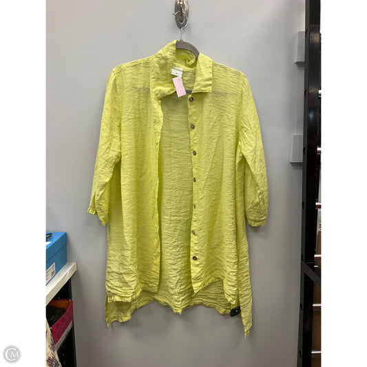 Top 3/4 Sleeve By Cmc In Chartreuse, Size: L