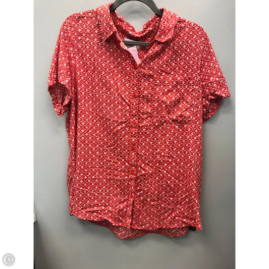 Top Short Sleeve By Croft And Barrow In Red & White, Size: Xxl