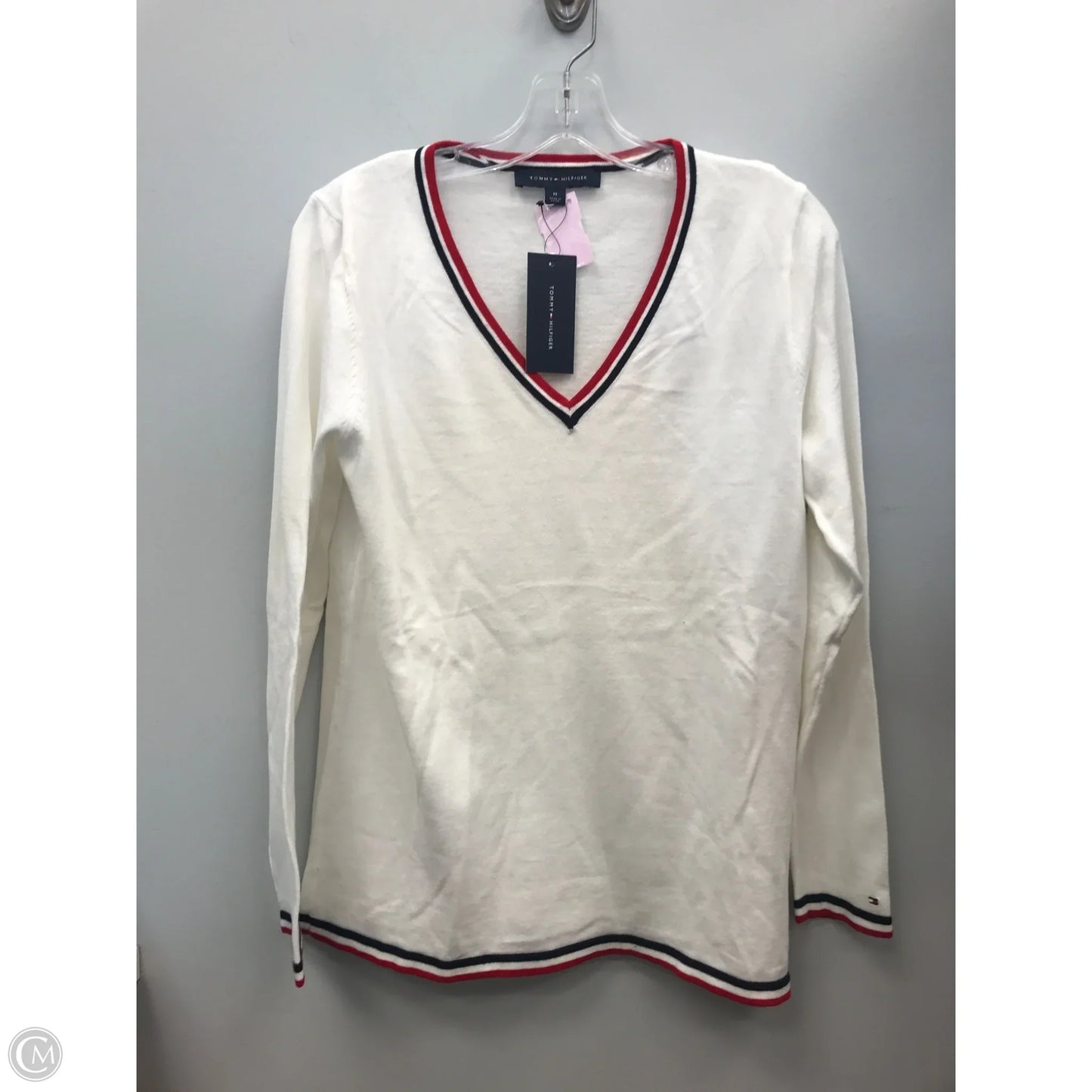 Top Long Sleeve By Tommy Hilfiger In White, Size: M