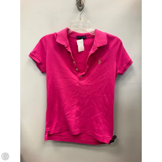 Top Short Sleeve By Ralph Lauren In Pink, Size: M