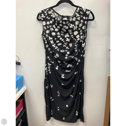 Dress Casual Midi By Chaps In Black & White, Size: M