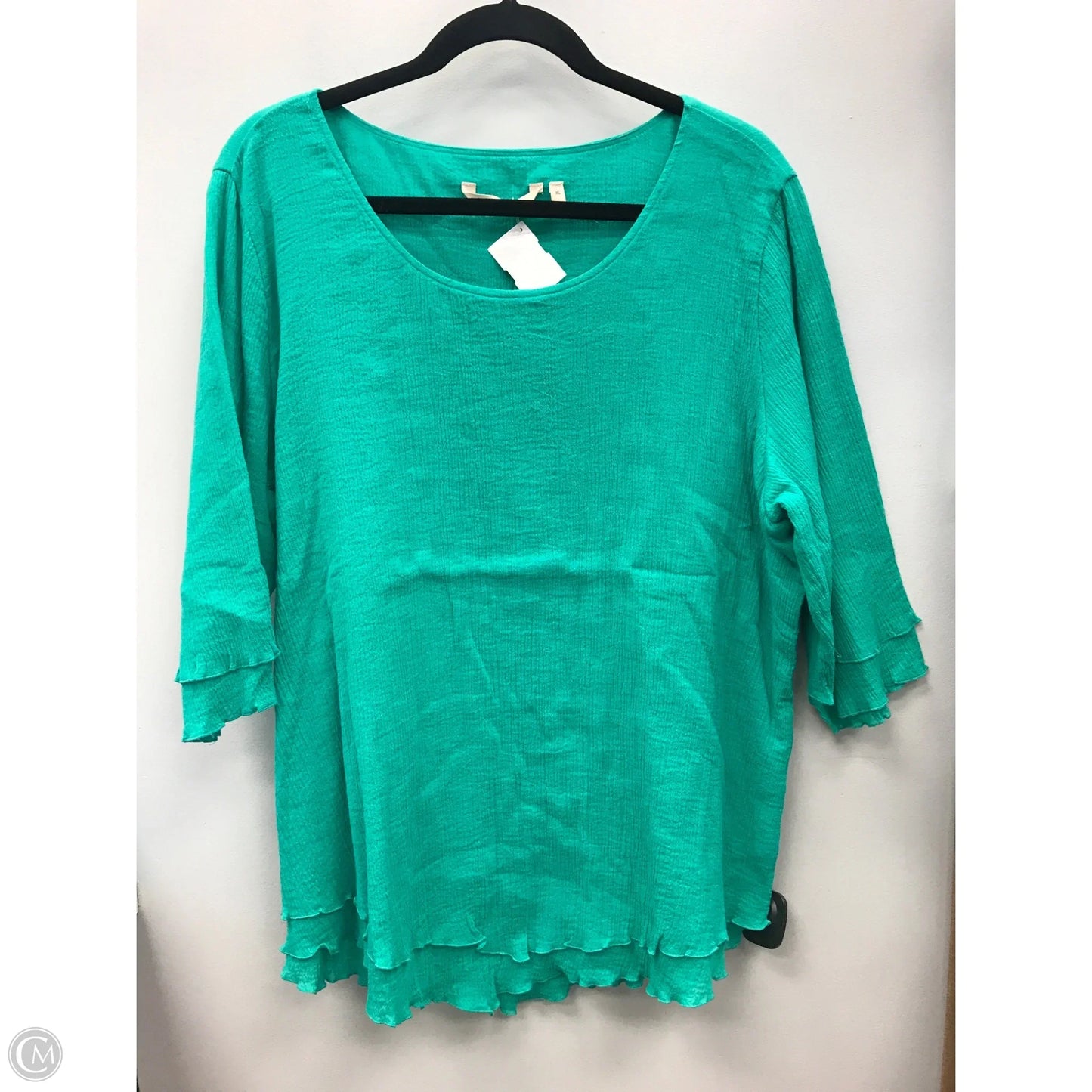 Top Short Sleeve By Soft Surroundings In Green, Size: Xl
