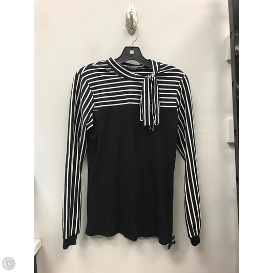 Top Long Sleeve By Zeagoo In Black & White, Size: M