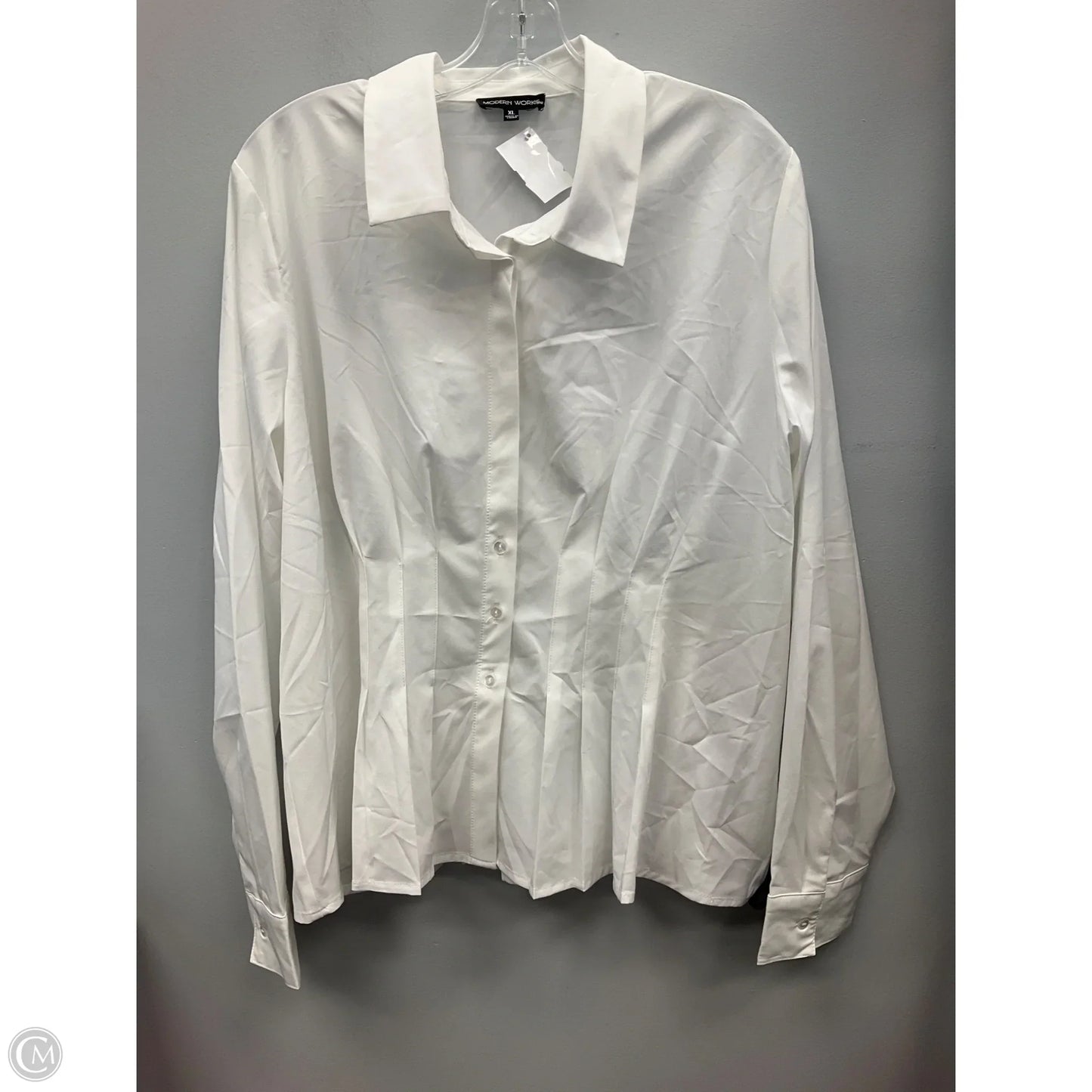 Top Long Sleeve By Modern Works In White, Size: Xl