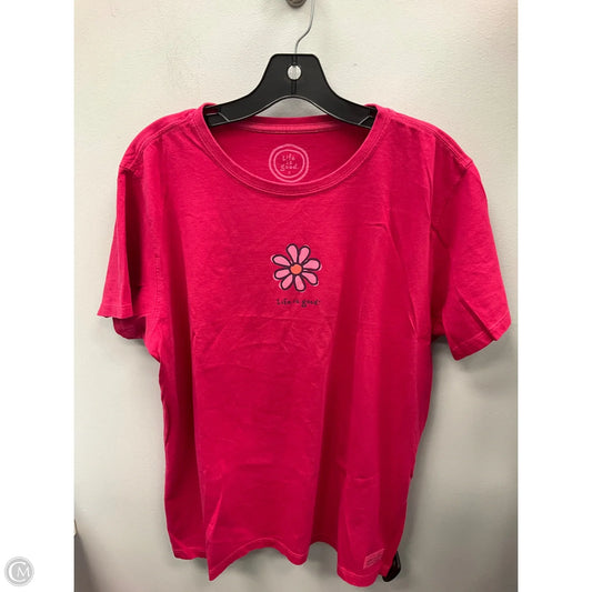 Top Short Sleeve Basic By Life Is Good In Pink, Size: L