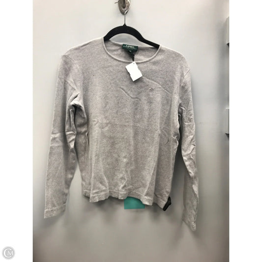 Top Long Sleeve Basic By Lauren By Ralph Lauren In Grey, Size: M