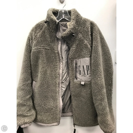 Jacket Faux Fur & Sherpa By Gap In Grey, Size: M