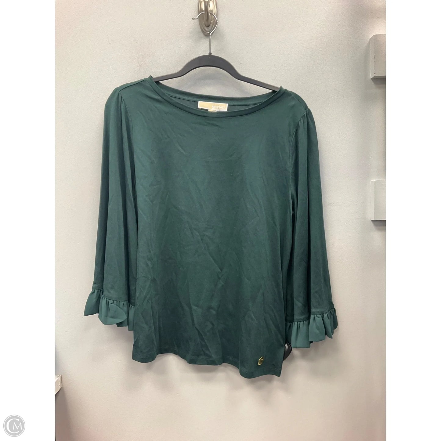 Top 3/4 Sleeve By Michael By Michael Kors In Green, Size: L