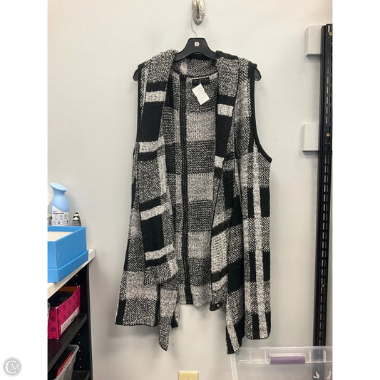Sweater Cardigan By Joseph A. In Black & Grey, Size: 3x