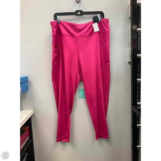 Athletic Leggings By Pro Player In Pink, Size: 2x