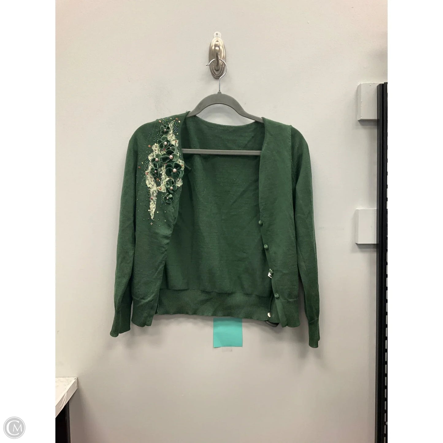 Sweater Cardigan By Clothes Mentor In Green, Size: 2