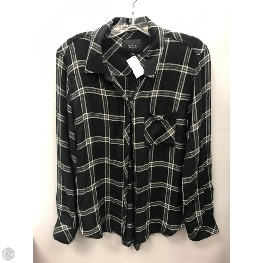Top Long Sleeve By Rails In Plaid Pattern, Size: M