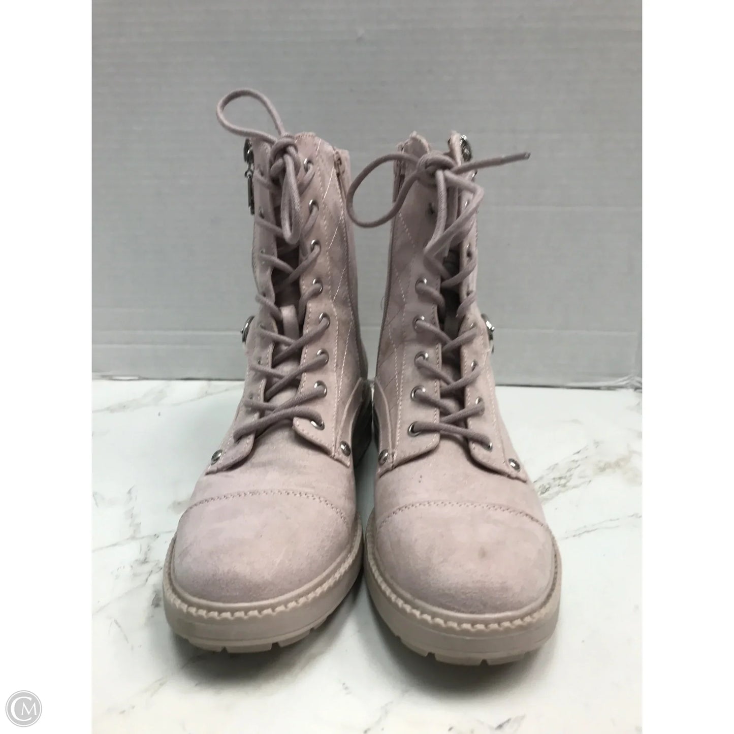Boots Ankle Heels By Guess In Pink, Size: 6
