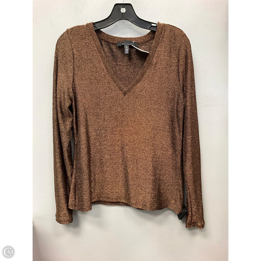Top Long Sleeve By White House Black Market In Brown, Size: M