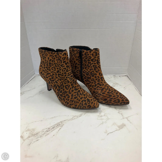 Boots Ankle Heels By Clarks In Animal Print, Size: 10