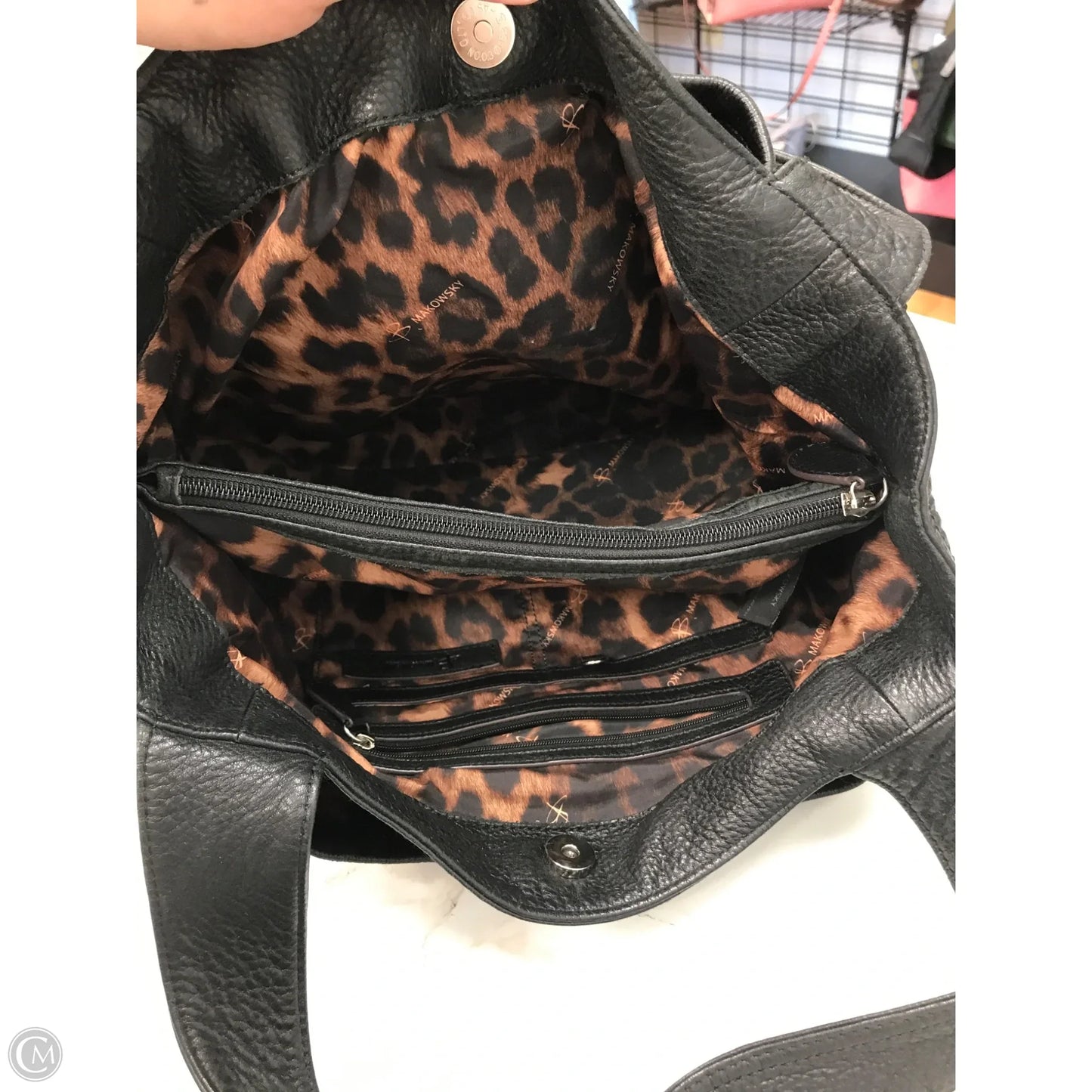 Handbag Leather By B. Makowsky, Size: Large