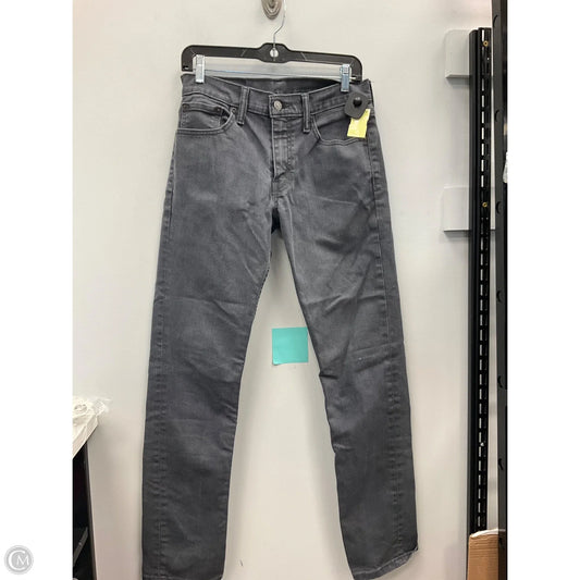 Jeans Straight By Levis In Grey Denim, Size: 10