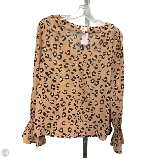Top Long Sleeve By A New Day In Animal Print, Size: M