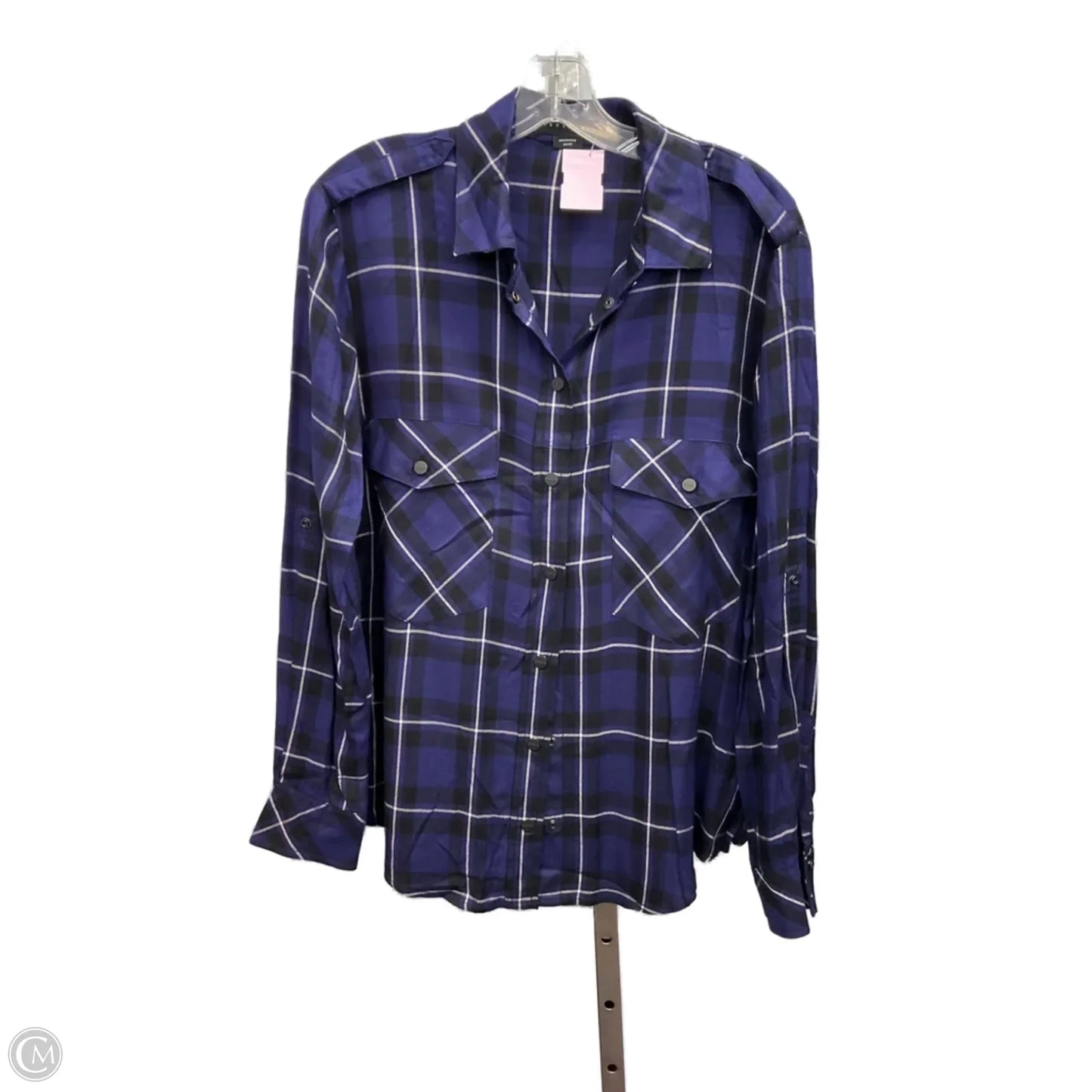 Top Long Sleeve By Sanctuary In Plaid Pattern, Size: Xs