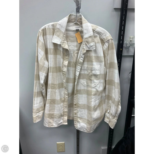 Top Long Sleeve By American Eagle In Cream, Size: M