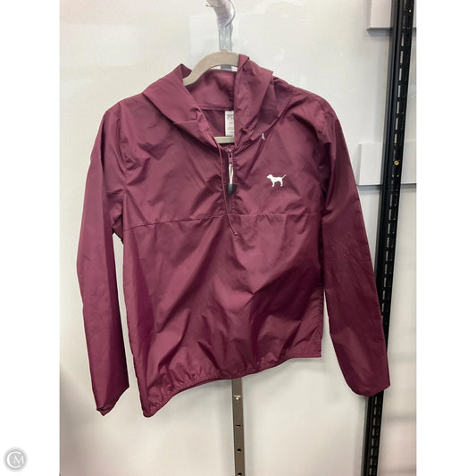 Jacket Windbreaker By Pink In Maroon, Size: 0