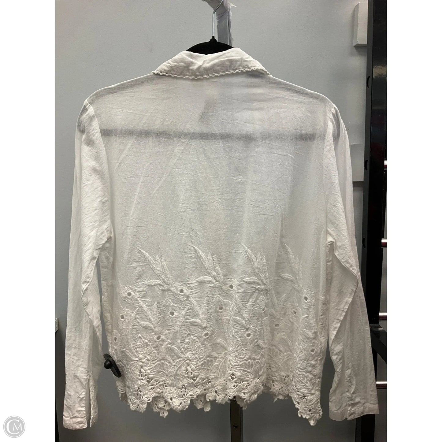Top Long Sleeve By Joie In White, Size: M