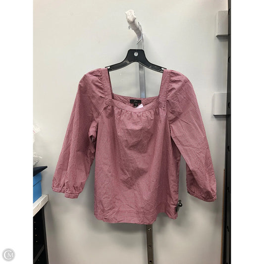 Top 3/4 Sleeve By J. Crew In Red & White, Size: Xs